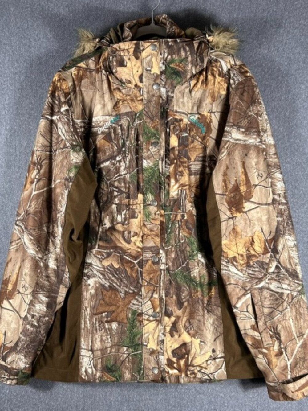 Cabela's OutfitHer Camo Insulated Jacket Womens Sz Lrg RealTree Xtra Woodland